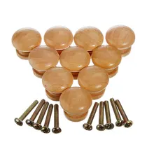High Quality 10pcs 25mm Natural Wood Wooden Cabinet Knob Drawer Wardrobe Door Pull Handle