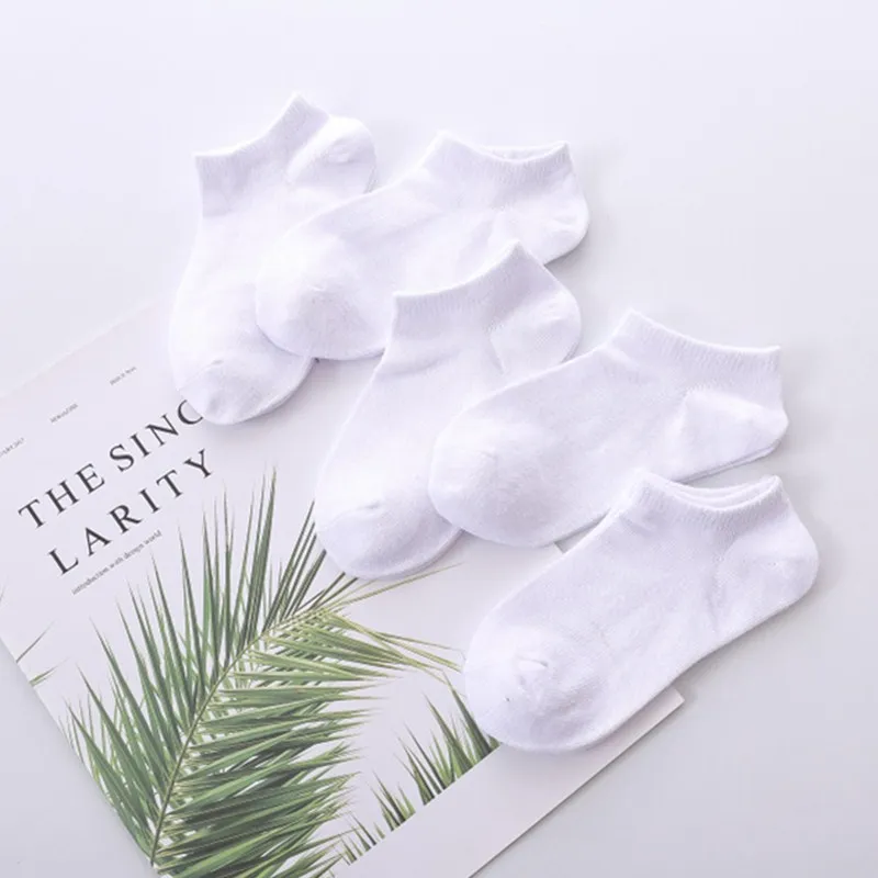Белые носки для мальчиков и девочек, 50 пар/партия Мягкие хлопковые носки свободные удобные носки для малышей
