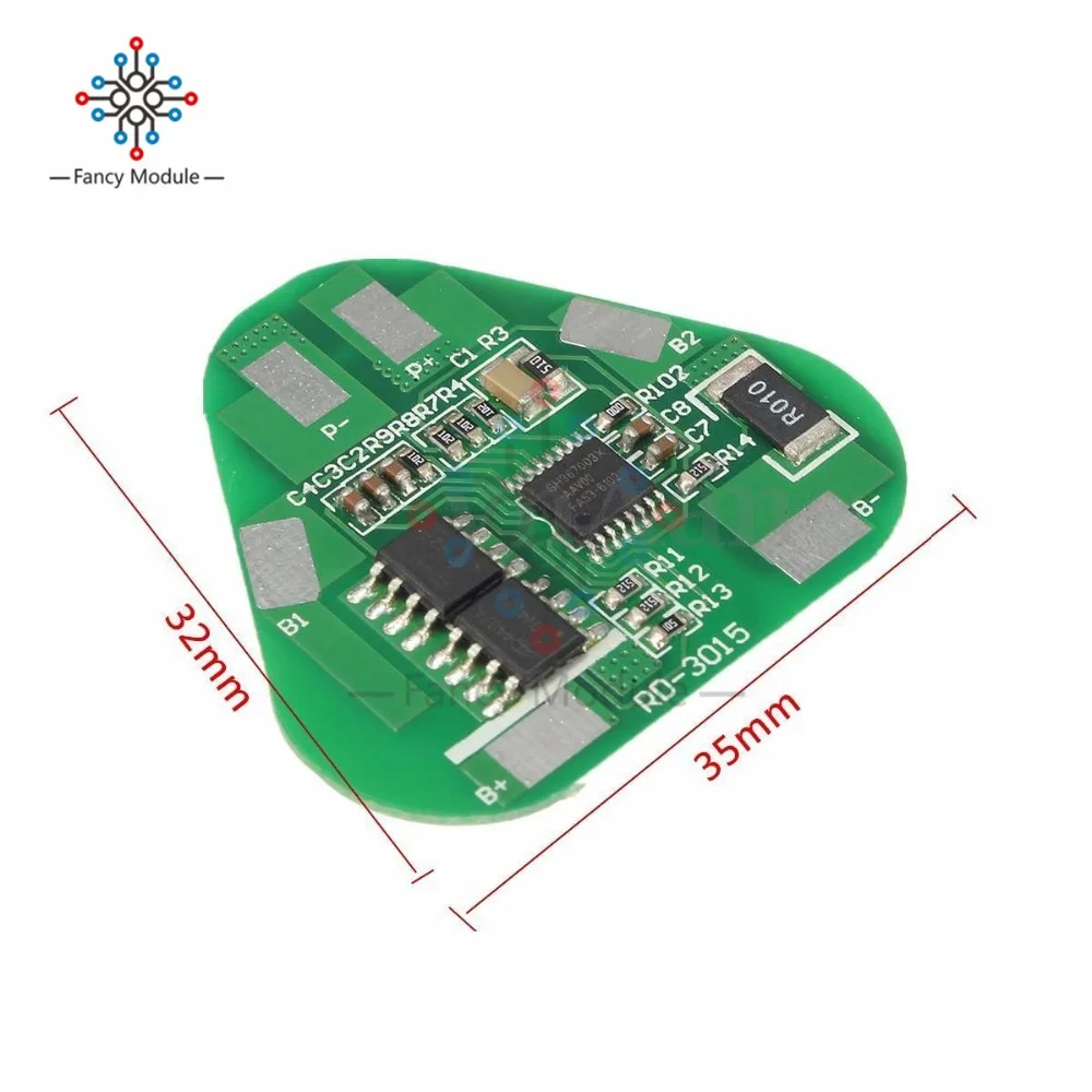 3S литий-ионная батарея Защитная печатная плата 3 ячеек PCB 10,8 V-12,6 V 3S2P