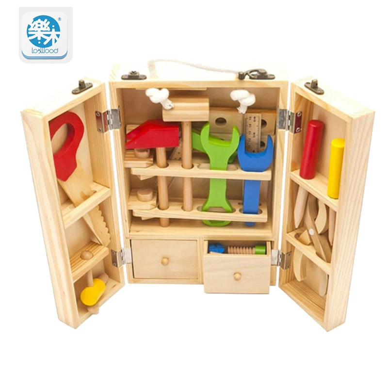 Ensemble d'outils multifonctions en bois boîte d'entretien jouet en bois combinaison d'écrou bébé cadeaux éducatifs