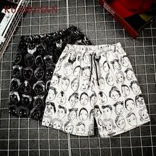 KUANGNAN, повседневные летние хлопковые шорты с принтом лица, мужские спортивные мужские шорты, летние мужские шорты, хлопковые мужские шорты, 5XL, новинка