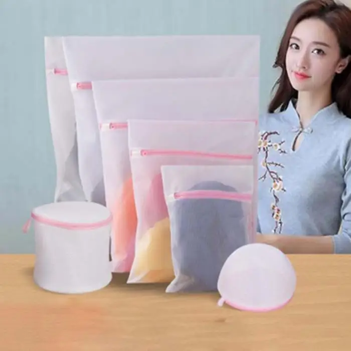 New Thickening Fine Mesh Laundry Bag Lingerie Bras Socks Travel Laundry Bags Washing Machine Cleaning Bathroom Accessories AA