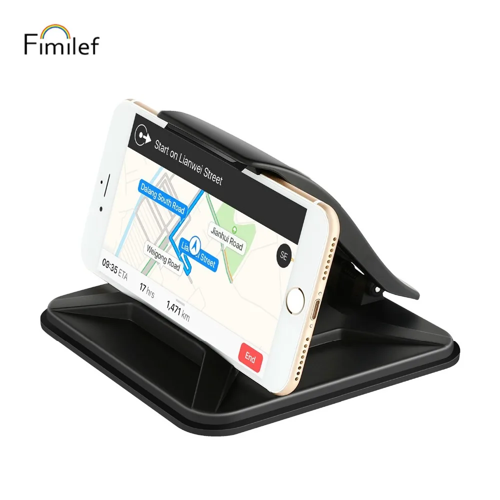 

Fimilef Car Mobile Phone Holder Clip Stand Universal Dashboard Desktop Mount Holder Stand For iPhone Samsung Huawei GPS Bracket
