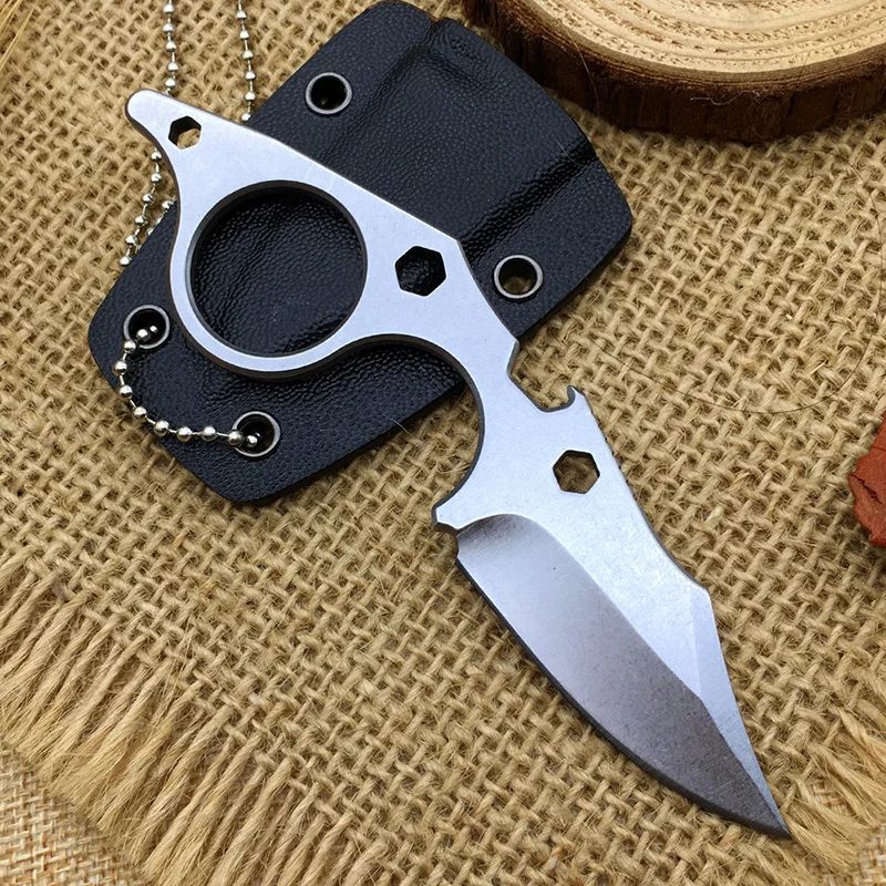 Швейцарский Многофункциональный шейный нож karambit, тактические маленькие ножи, messer KYDEX edc, инструмент для выживания, 440C, стальное лезвие, cs go couteau