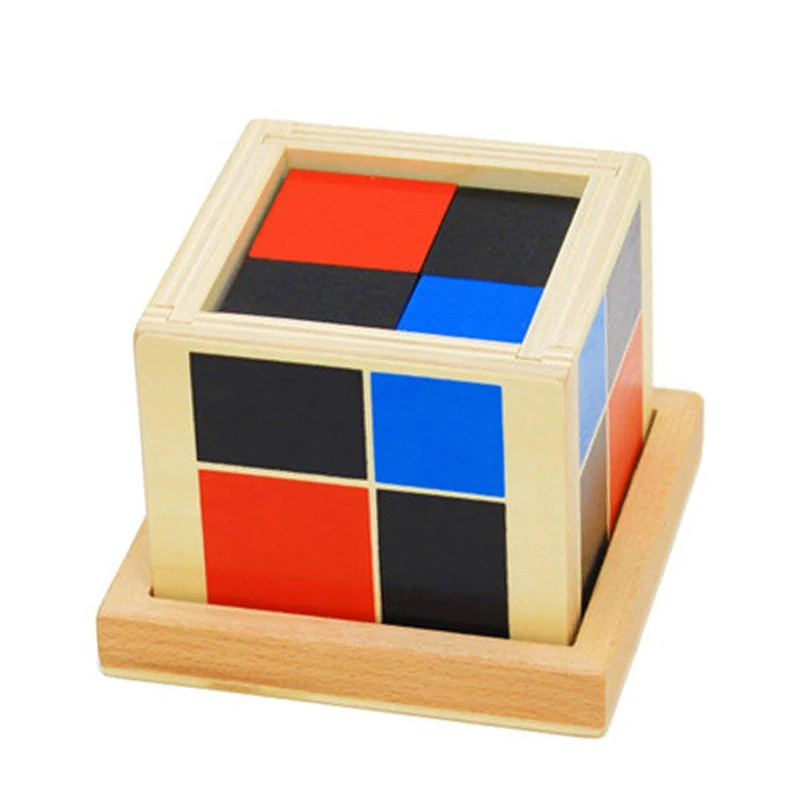 Cubo de Madeira Brinquedos para Crianças Brinquedo de Madeira Novo Binomial Montessori Matemática Pré-escolar Educacional Aprendizagem Precoce Blocos 5 Brinquedos mat.