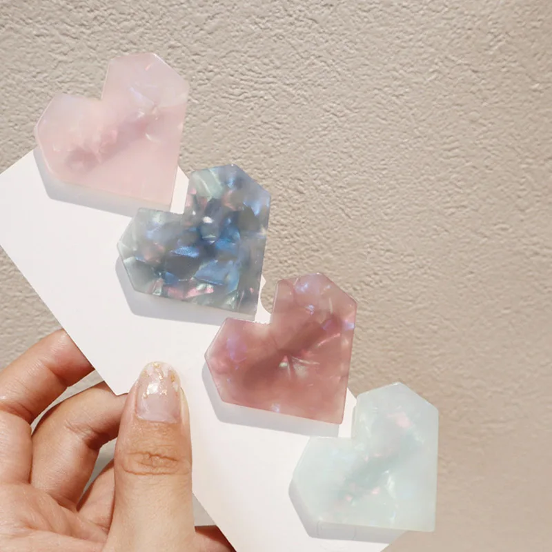 

Fashion Heart Shape Acetic Acid Hair Clip for Lady Women Hairpin Shiny Hairgrip Fashion Hair Accessories Gift
