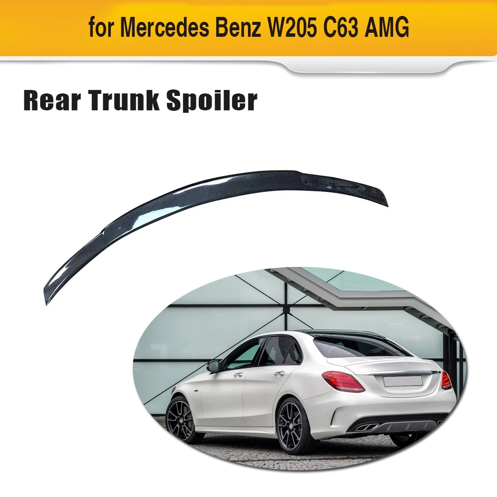 

Carbon Fiber Rear Trunk Spoiler B Style Wing Fit for Mercedes-Benz W205 C200 C250 C300 C350 C63 AMG Sedan 4 Door 2014 - 2019