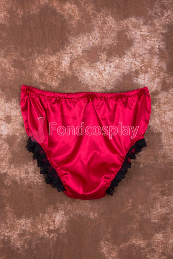 

Sexy Red Satin Sissy Maid Panties Cosplay Costume Accessories[D002]