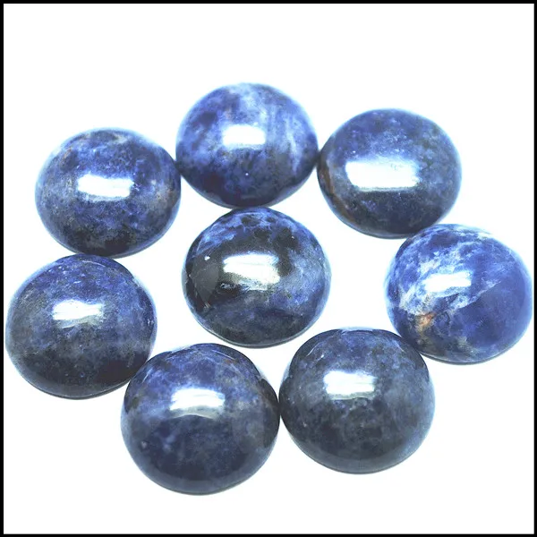chinese sodalite 4 шт. натуральный камень кабошоны 20 мм Круглой Формы Кабошоны металлическая основа Подвески Аксессуары для изготовления содалит сердолик черный onxy тигр - Цвет: chinese sodalite