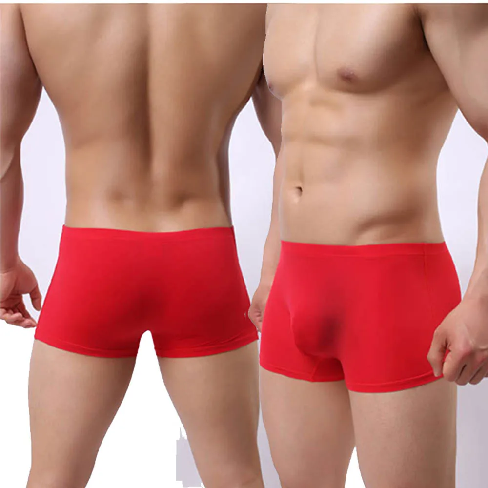 Fad Men's Underwear U Convex Design Low Waist  Gay Club Sexy Panties Ice Silk See Through Traceless  6 Color Men Boxer Shorts  00
