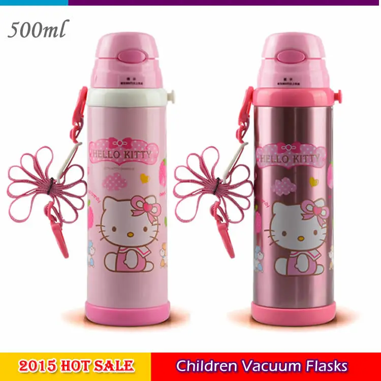 Free Shipping 2015 Hot Hello Kitty Thermos bottle Insulated Stainless