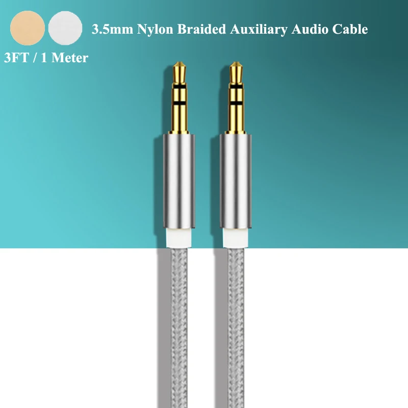1M / 3FT Tangle Free Male to Male 3.5mm Auxiliary Cable for Apple