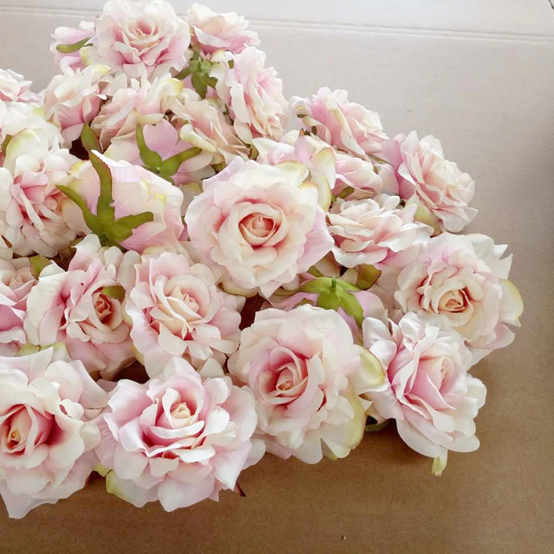 

10pcs/lot Natal Artificial Flowers Head 10 cm For Wedding Decoration DIY Wreath Gift Box Floral Silk Party Design Rose Flower