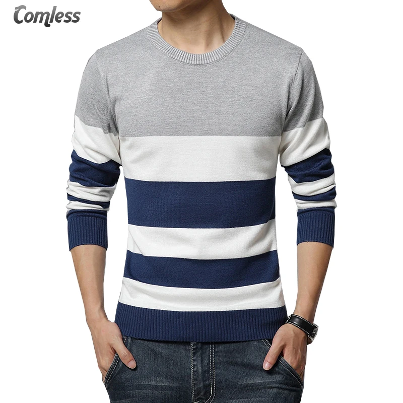 2017 New Fashion Mens Casual Slim Round Neck Thin Sweater Pullovers ...