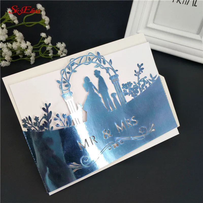 bright-blue 30 шт. 12*18 см Европейский Стиль открытка свадебные приглашения карты конверты Свадебная вечеринка украшения свадебные визитки белый 6z - Цвет: bright-blue
