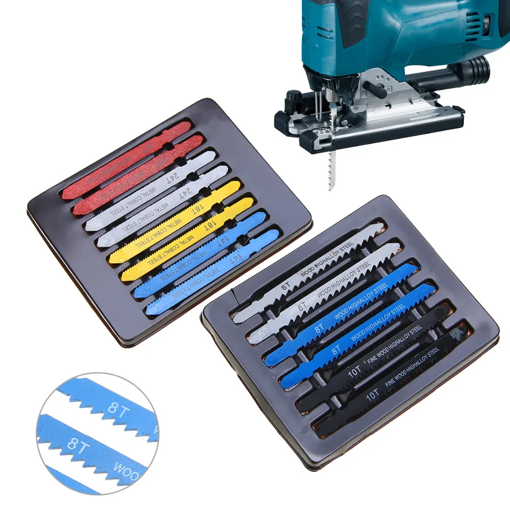 14pcs T Shank Jig Saw Blade Set Assorted Metal Steel Jigsaw Blade