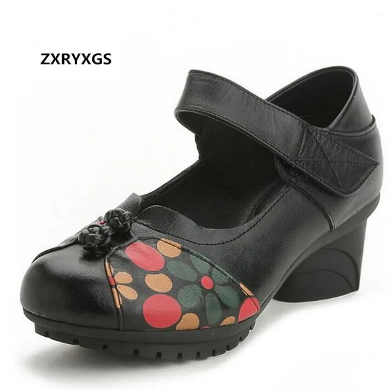 

2018 Spring Spell Colors Printing Genuine Leather Shoes Woman High Heel Shoes Women Fashion Shoes High Heels Wedding Shoes