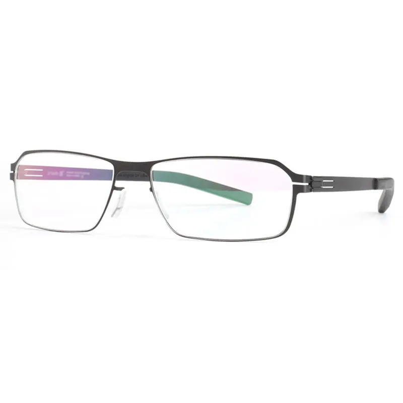 Очки, уникальный дизайн без винтов, брендовая Прямоугольная оправа для оптических очков, очки по рецепту, темные очки - Цвет оправы: Черный