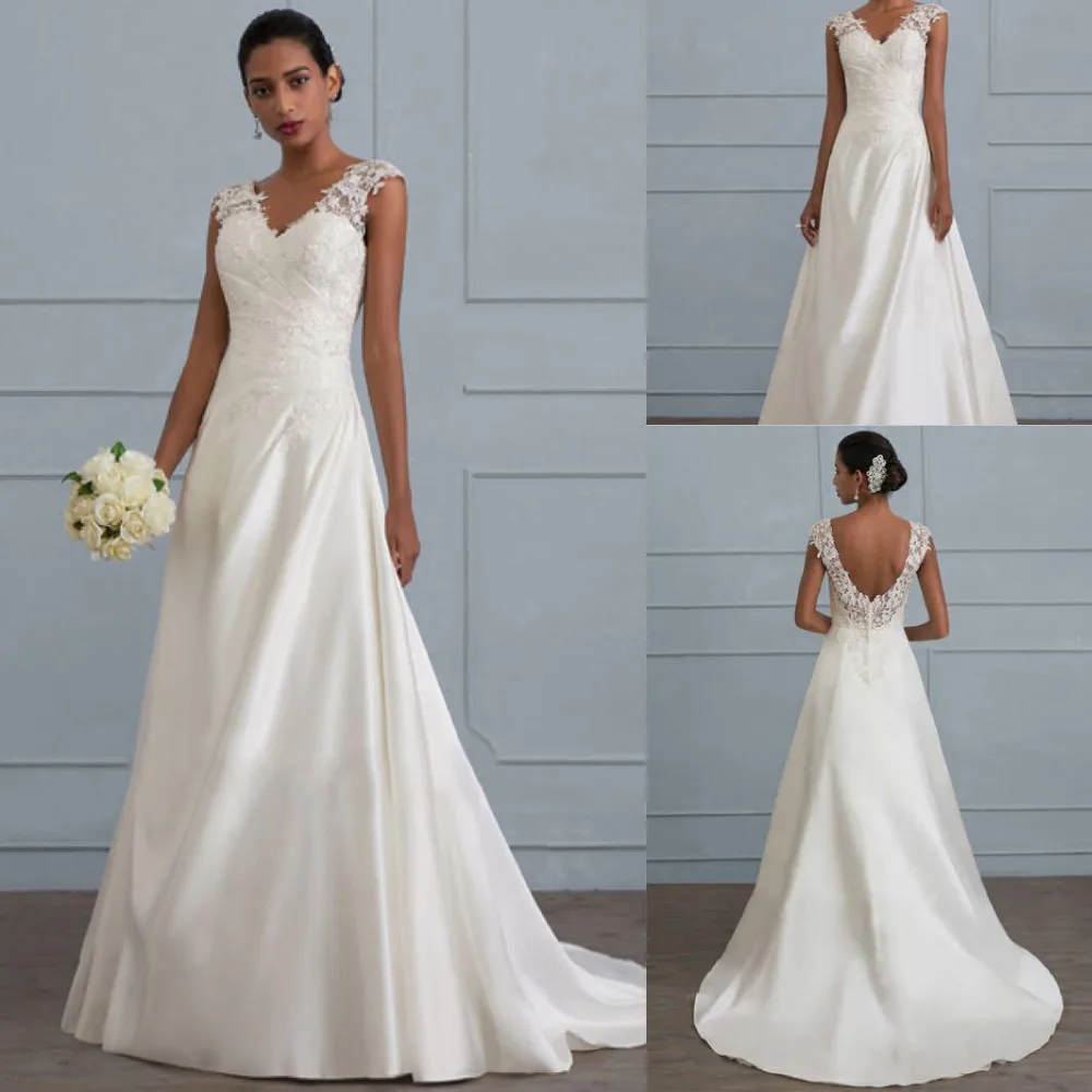 

2019 HOT sales XXXXXL PLUS SIZE Western Wedding Fashion Chiffon Backless Lace Dress Low Collar Plus Size Dress Bridal Gown