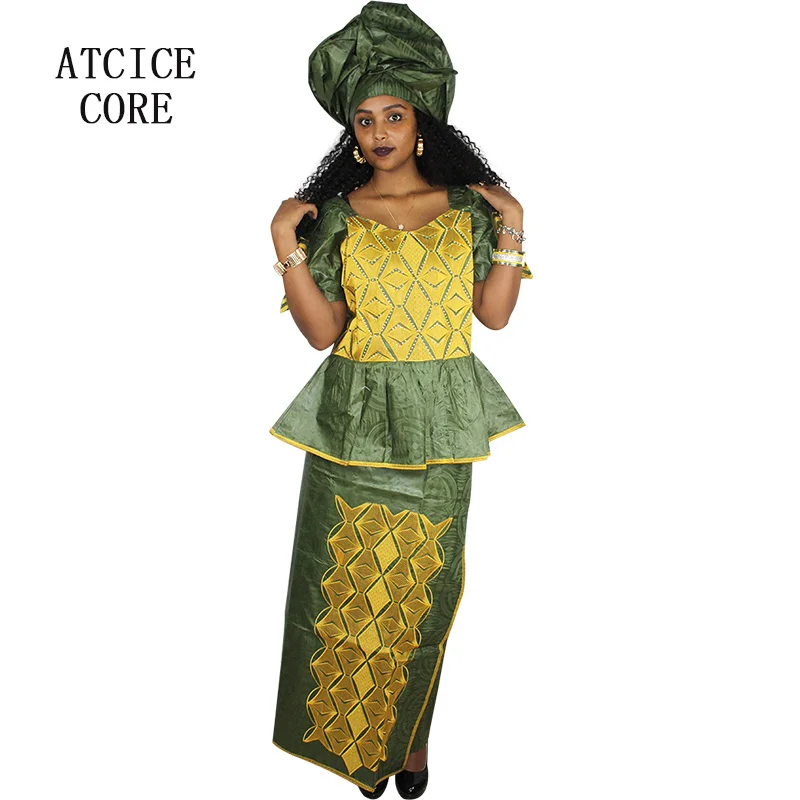 Африканские платья для женщин Базен riche вышивка дизайн длинное платье DP25
