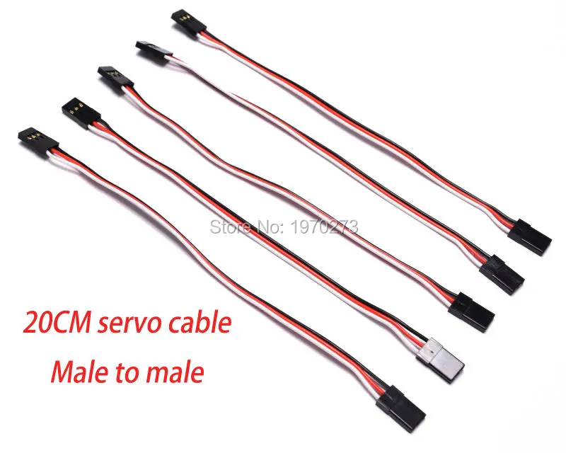 5pcs 200mm 20cm male to male servo extension lead cord plug servo