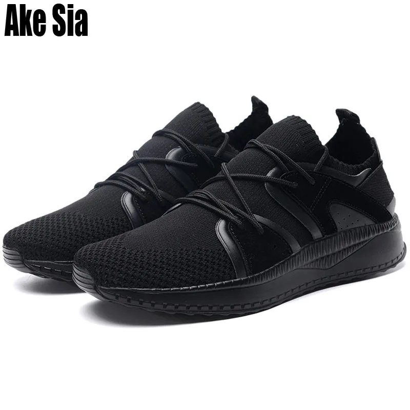 

Ake Sia Male Men Hombre Fashion Knitting Mesh Air Lace Up Espadrille Plimsolls Zapatillas Flat Socks Exercise Casual Shoes A210