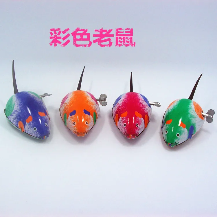 Classic Clockwork Vintage Tin Toys Mouse Wind Up Toys Mental Walking Mechanical Tin Mouse collection decoration W230