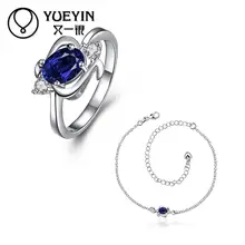 Индийские свадебные модные брендовые покрытые серебром, изысканные синие ожерелья CZ хрустальные модные комплекты украшений для женщин