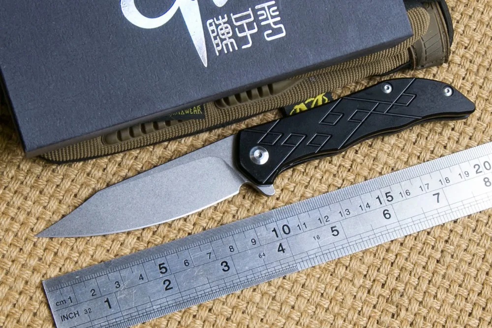

CH 3008 Flipper ball bearing folding knife D2 blade outdoor survival tactical titanium camping hunting Pocket knives EDC tools