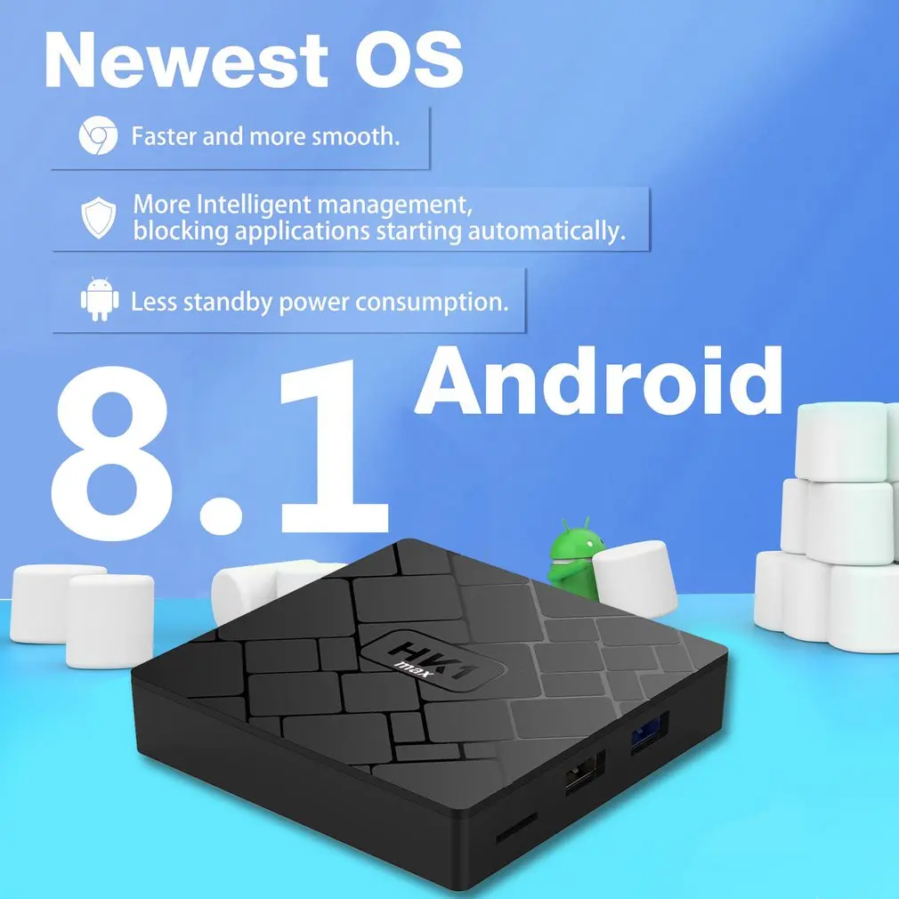 

Professional Small Size 4+32GB Smart TV Box RK3328 Quad Core 4K TF Cards Multi-Media Player for Android 8.1 Black