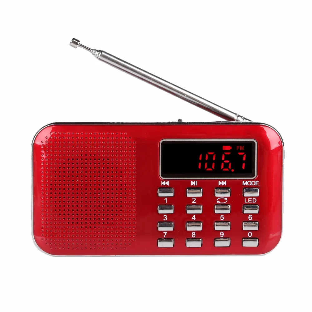 AM FM Portable Transistor Radio MP3 Music Player Light and Ultra Thin Support Micro TF Card USB Flash Light