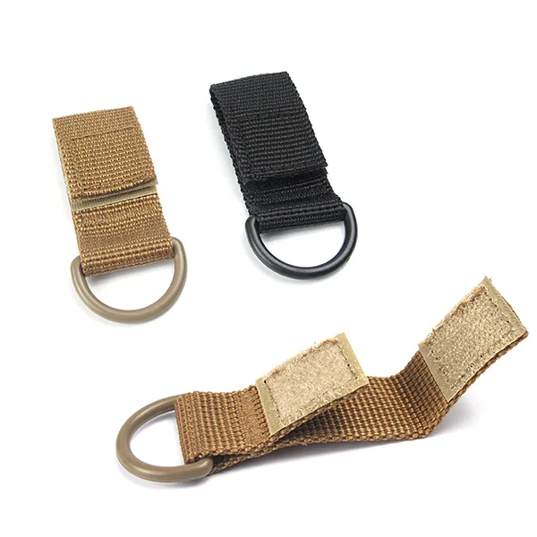 

100pcs/lot EDC Outdoor tactical nylon ribbon Mini knapsack webbing buckle multi-functional buckle D-ring key camping equipment