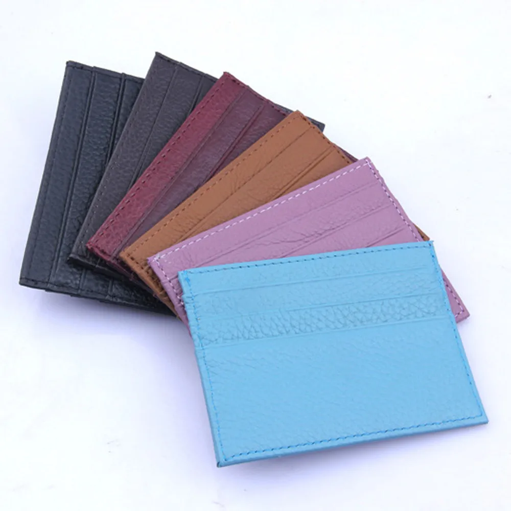 6 Цвет держатель для карт Для Мужчин's Бизнес карман тонкий ID кредитных кошелёк для карт денег кошелек из искусственной кожи Для мужчин Card Case