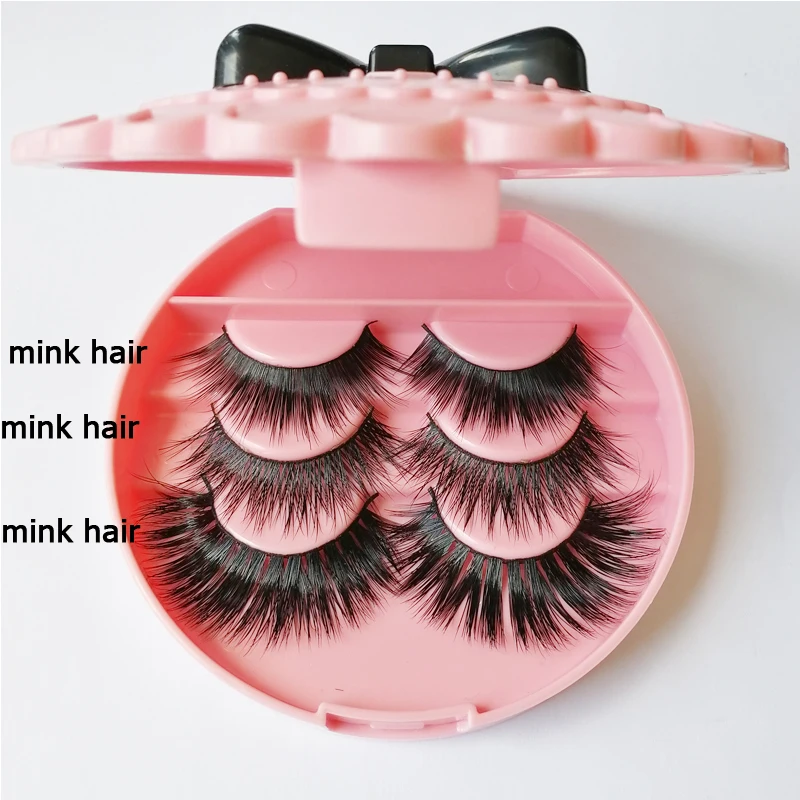 3pairs a set Natural False Eyelashes Mink Lashes Volume ...