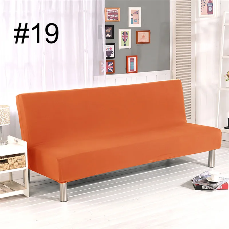 Чехлы для диванов сплошной цвет все включено складной стрейч диван-кровать Чехол протектор Slipcover без подлокотников - Цвет: HJ114099-19