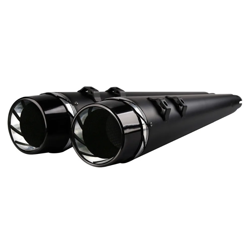 

CNC Black 4" Megaphone Slip-on Muffler Exhaust Pipe For Harley Touring 1995-2016