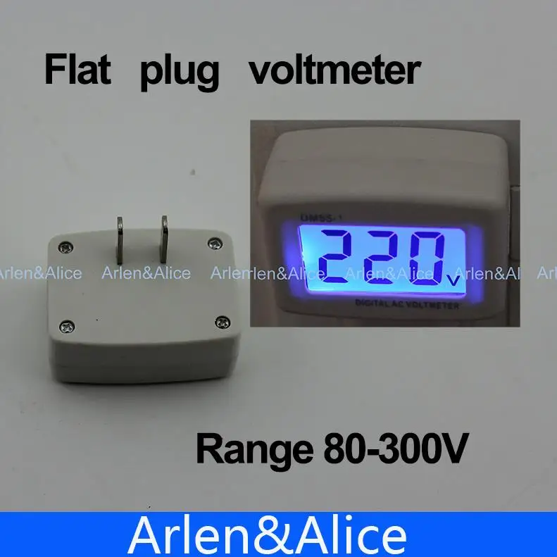 US Flat Plug LCD AC Digital Voltage meter Voltmeter 80 300V Switch Volt