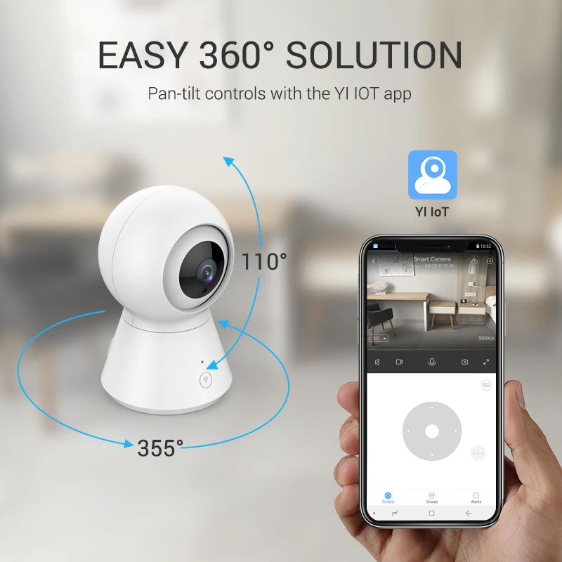 Умный купол/наружная камера 1080p питается от YI Pan/Tilt/Zoom беспроводной Wi Fi IP Cam Камера
