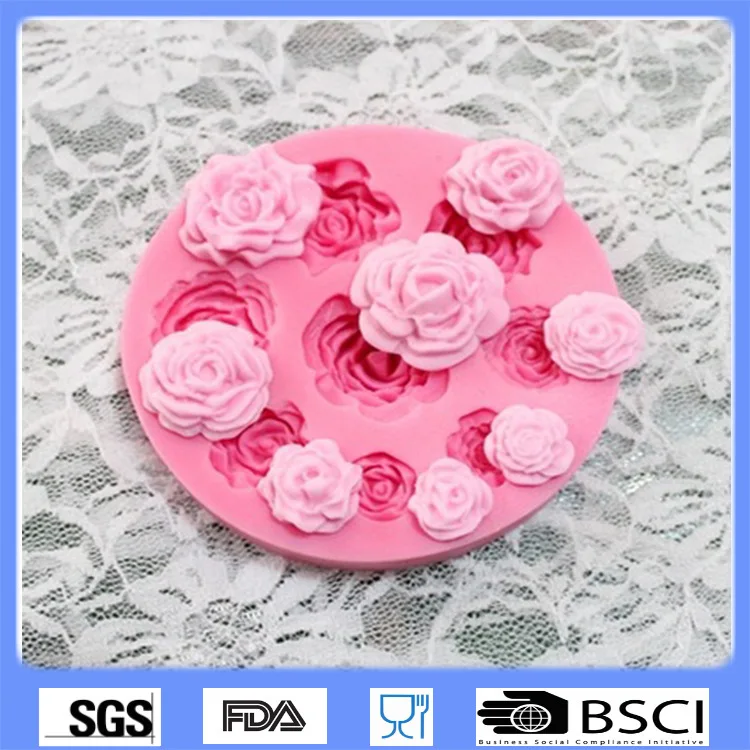 Diy tool 3D 9 even Roses silicone mold soap cake fondant candy | Дом и сад