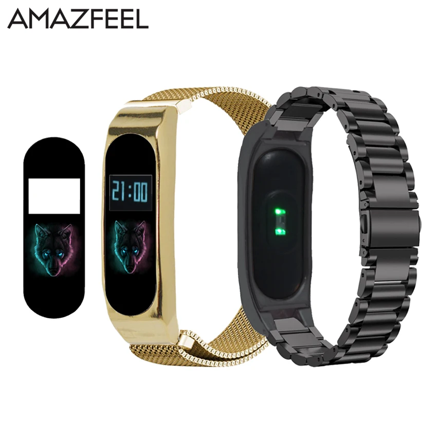 Браслет Mi band 2 для Xiaomi Band сменный металлический браслет на запястье из