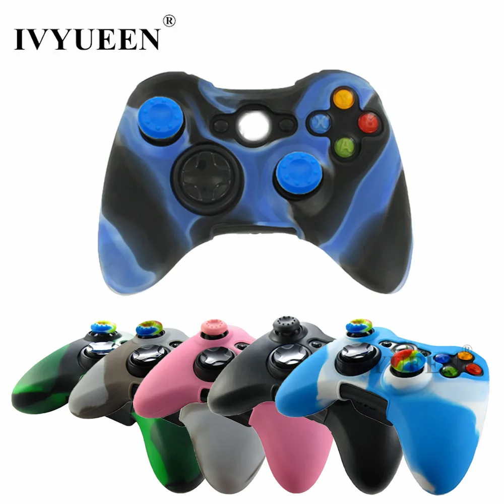 IVYUEEN силиконовый защитный чехол для microsoft Xbox 360 беспроводной/проводной контроллер + Thumb щупы мангала шапки ручки