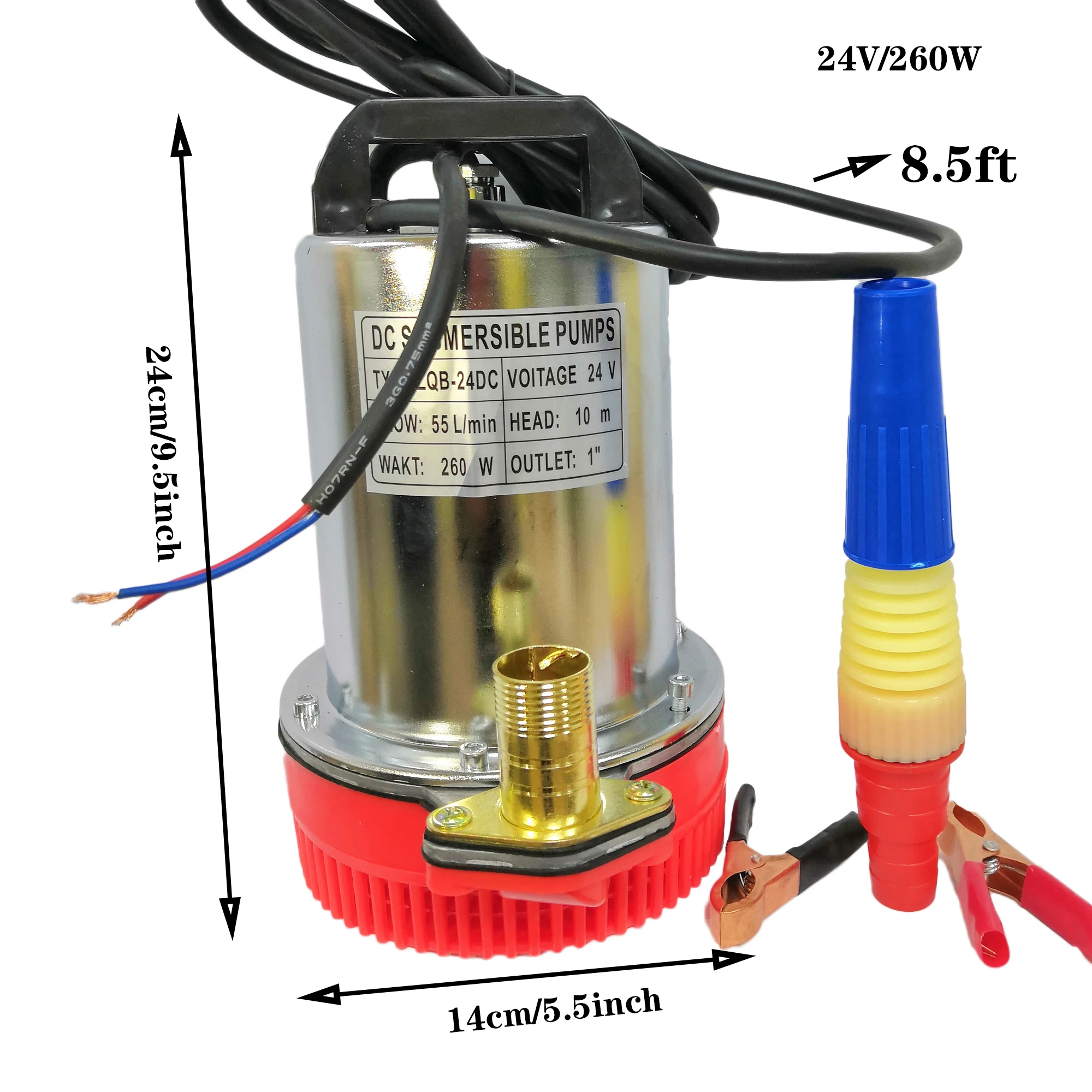 SHYLIYU 24V 12V DC Electric Small Submersible Pump 1" Outlet Solar Powered Deep Well Water Pump Fluid Transfer centrifugal Pump