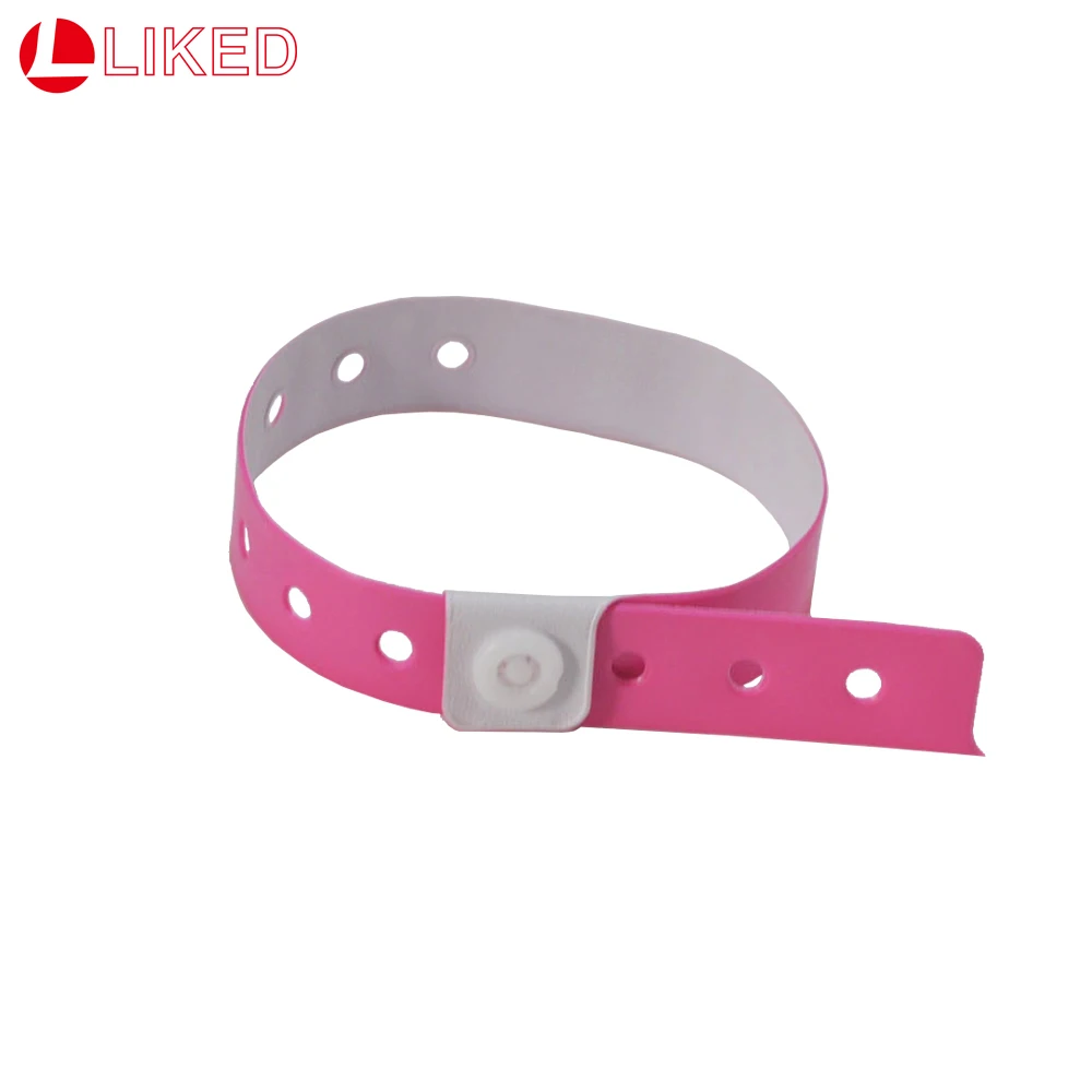 Розовые пластиковые браслеты-200 Количество более крепких браслетов для вечеринок события идентификационная бирка 16 мм x 250 мм