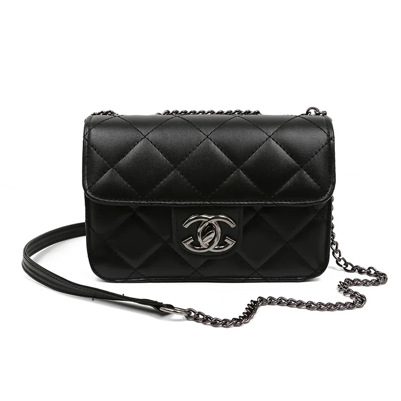 

chain small bag 2019 new Korean version of the rhombic small fragrance single shoulder diagonal package lock small square bag