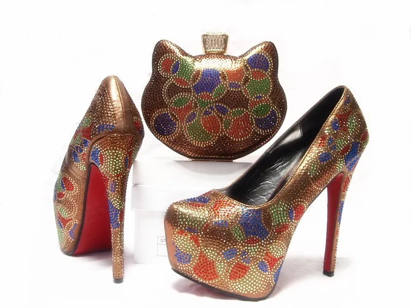 

New Arrival Italian Matching Shoe and Bag Sets Women Shoe and Bag To Match for Parties African Shoes and Bag Sets JA10-2 Coffee