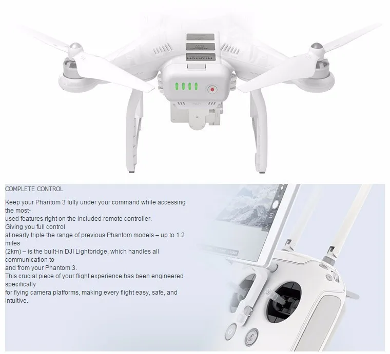 DJI Phantom 3 Professional Advance Standard Drone RTF GPS System With 4K HD Camera FPV Drones Phantom 3 RC Helicopter