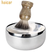 Haicar любовь Красота Женская мода Нержавеющая сталь двойной Слои чашка для бритья контейнер с крышкой чашка для щетка для лица Прямая 170207