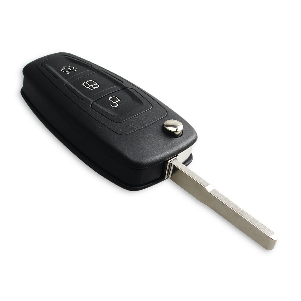 KEYYOU 3 кнопки откидной складной дистанционный ключ оболочка Автомобильный ключ чехол для Ford Focus Fiesta Fob авто чехол с HU101 лезвие