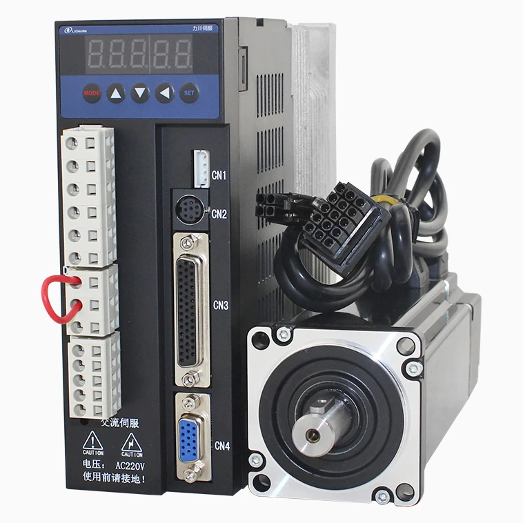 

400W Single Phase 60mm AC servo Motor Drive Kit 1.27N.m 0.4KW High Precision 3000rpm CNC Servo kits