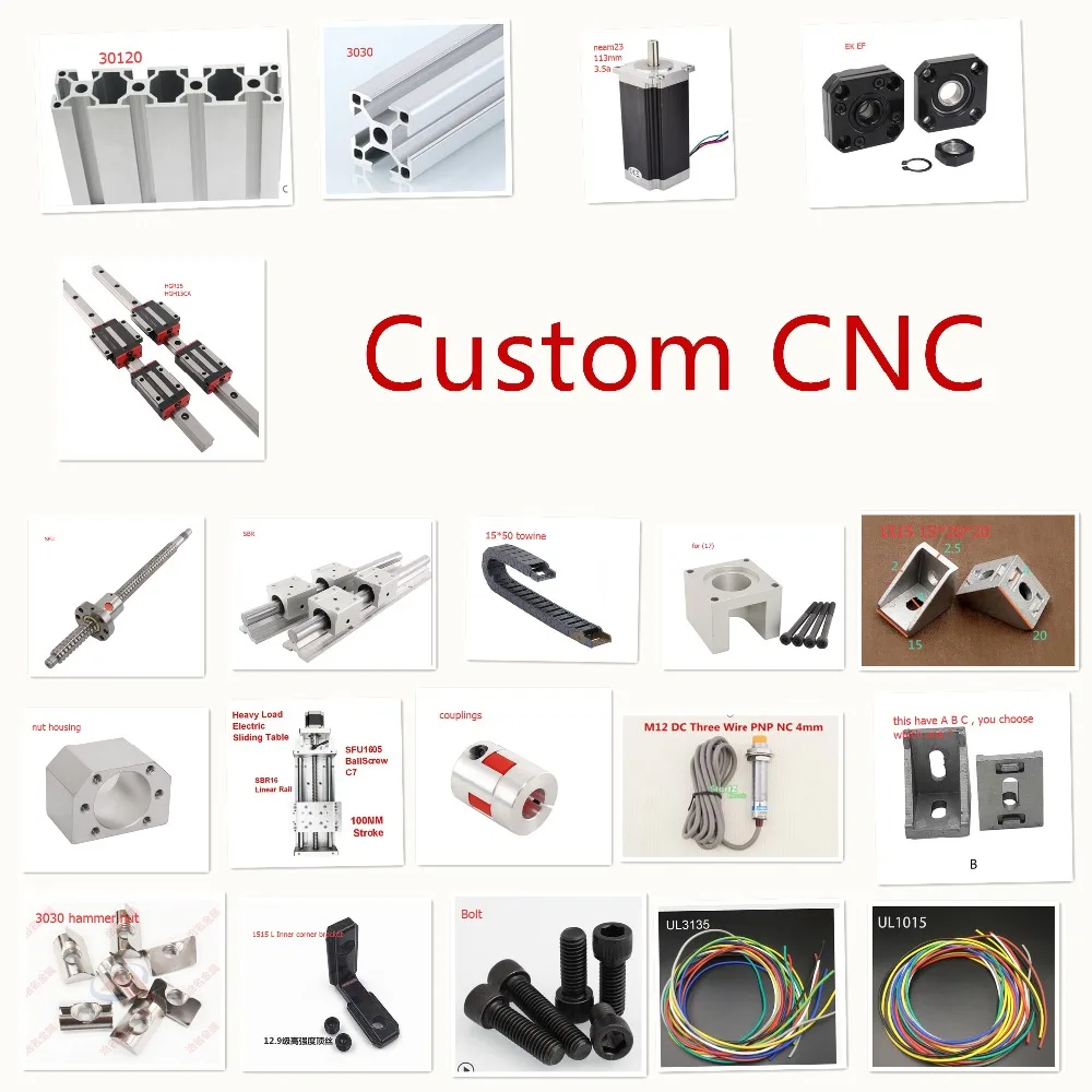 

linear guide rail SBR20 HGR15 SFU1605 sfu2005 30120 Aluminium Extrusion Custom CNC